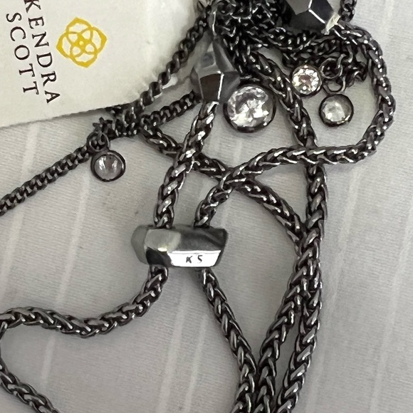 NWT Rare & Retired Kendra Scott Anastasia Bib Statement Necklace Hematite & CZ’s - Picture 11 of 17